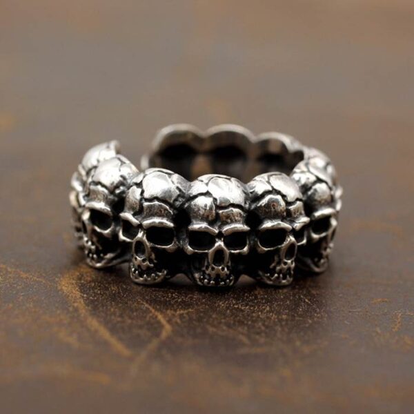 Silver Multi Skull Ring