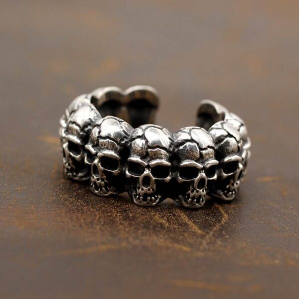 Silver Multi Skull Ring