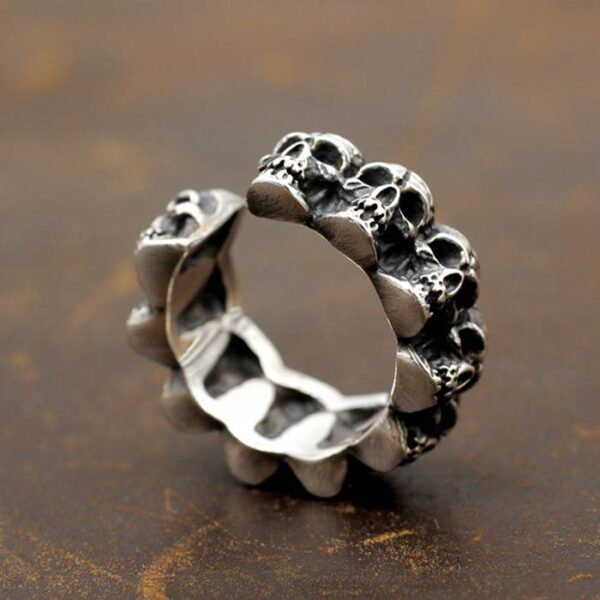 Silver Multi Skull Ring