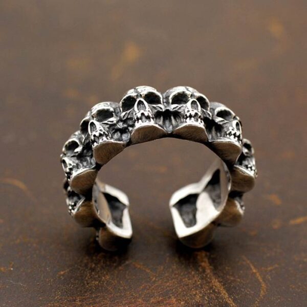 Silver Multi Skull Ring