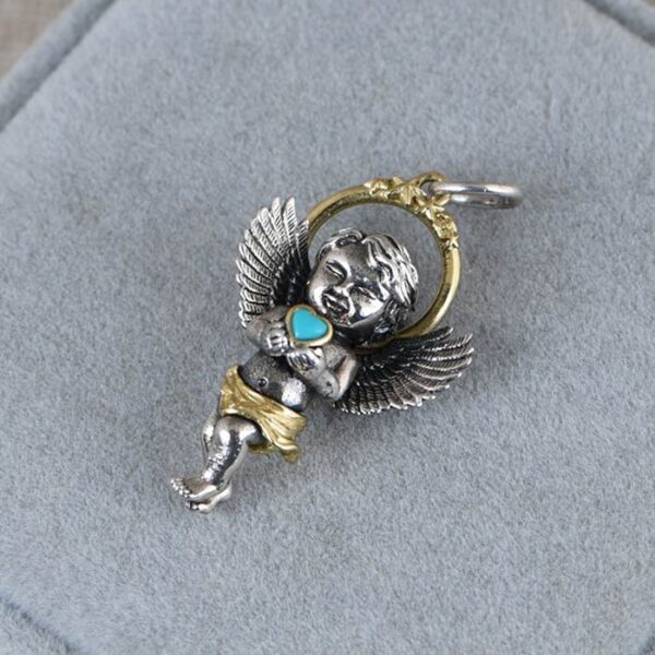 Baby Angel Turquoise Cupid Pendant