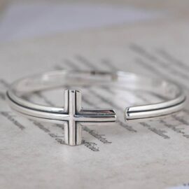 Sideways Cross Cuff Bracelet