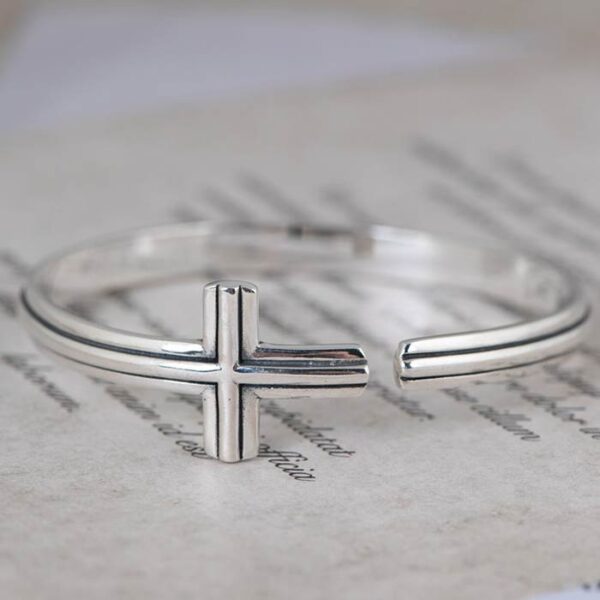 Sideways Cross Cuff Bracelet