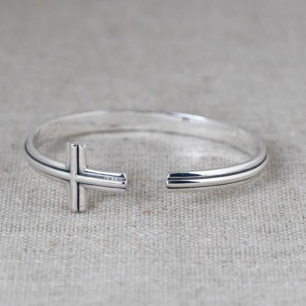 Sideways Cross Cuff Bracelet