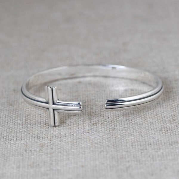 Sideways Cross Cuff Bracelet