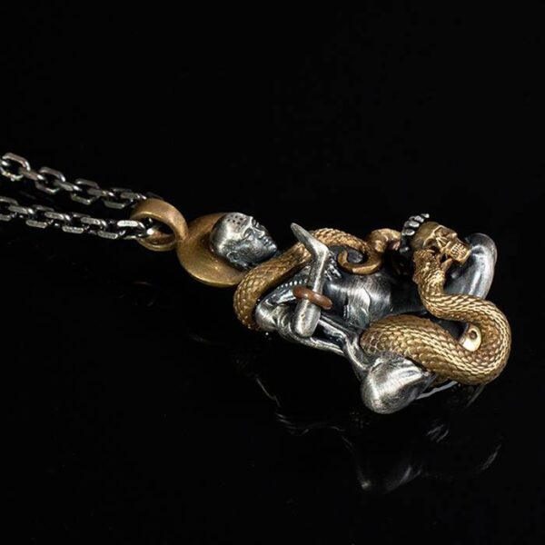 Buddha Snake Skull Pendant Necklace