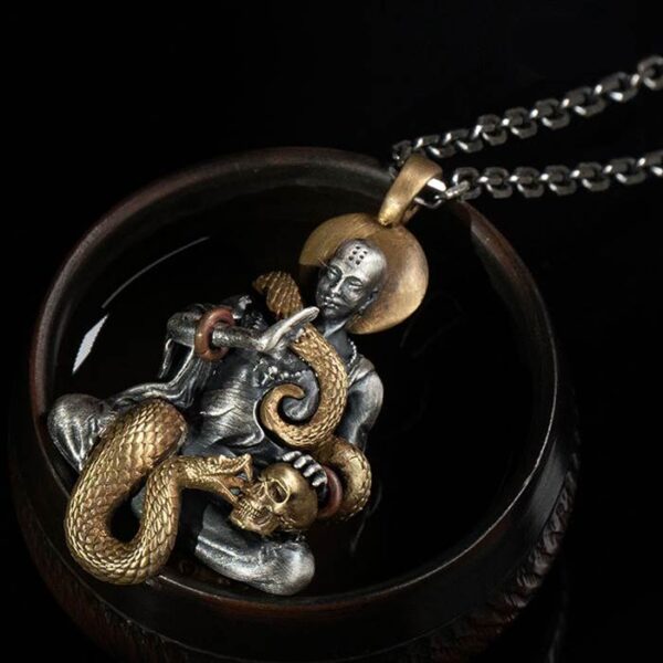 Buddha Snake Skull Pendant Necklace