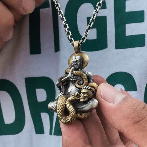 Buddha Snake Skull Pendant Necklace