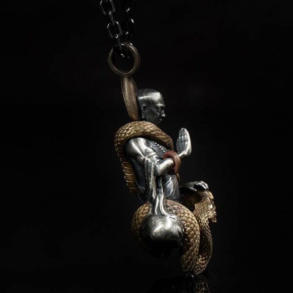 Buddha Snake Skull Pendant Necklace