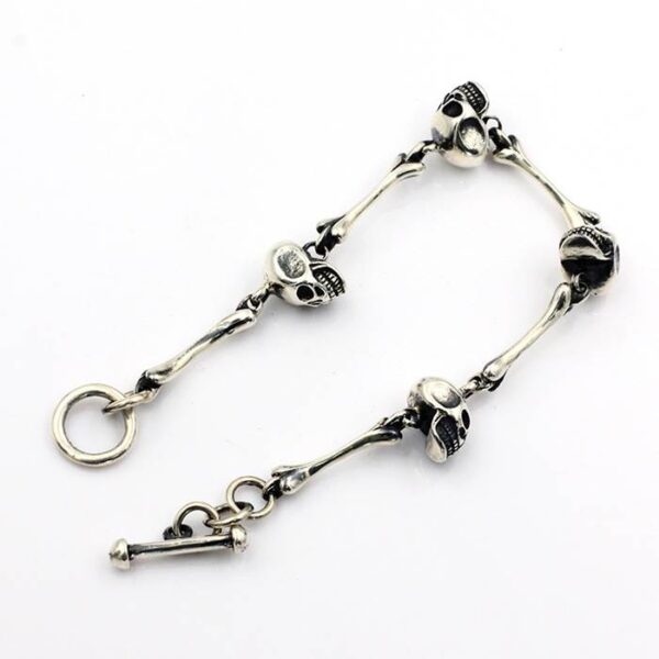 Silver Bones Skull Bracelet