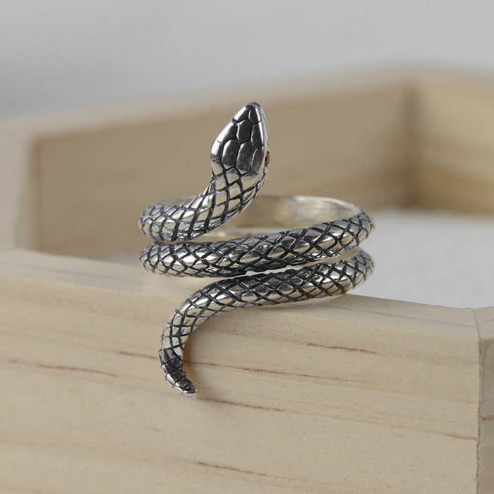 925 Sterling Silver Snake Ring for Women Vintage Wrap Rings with Natural  Lemon Quartz & White Topaz Engagement Ring Cobra Snake Rings (Gold Vermeil,  5) | Amazon.com