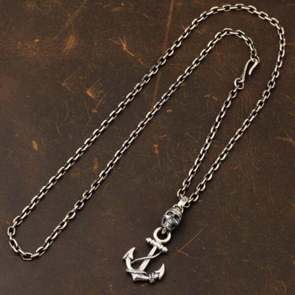 Skull Anchor Pendant Necklace