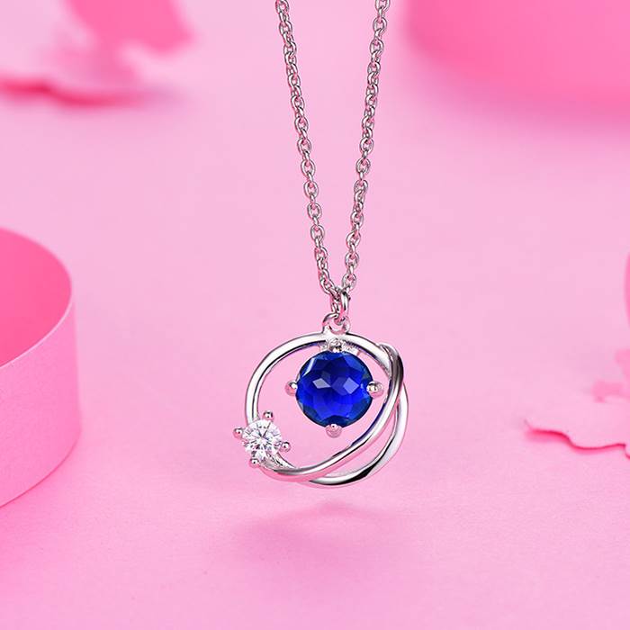 Silver Birthstone Necklace - VVV Jewelry