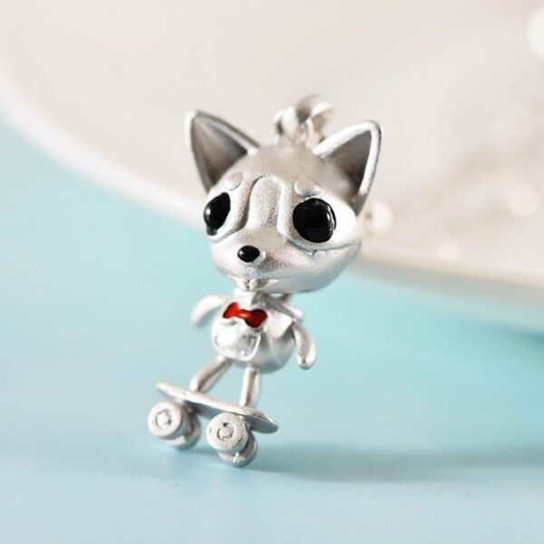 Silver Cute Dog Pendant