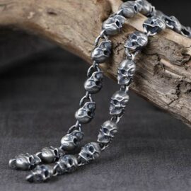 Long Skull Chain Necklace