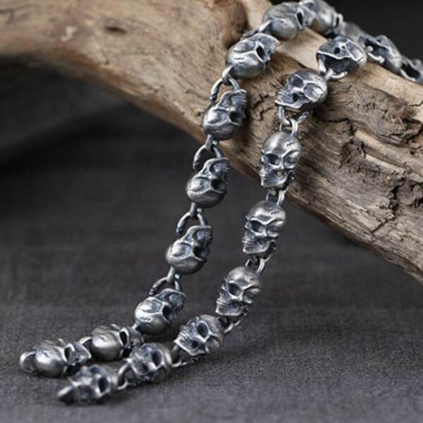 Long Skull Chain Necklace