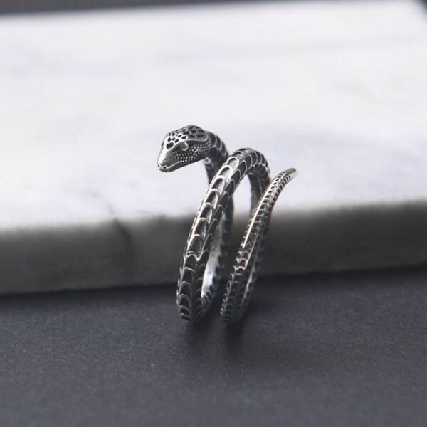 Silver Snake Wrap Ring