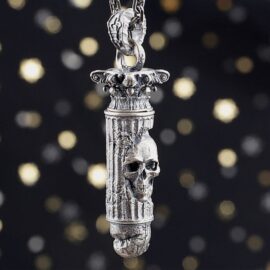 Skull Bullet Pendant Necklace