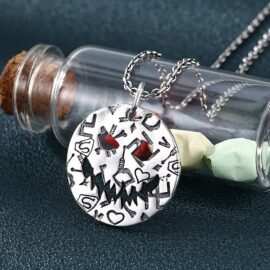 Halloween Pumpkin Disc Pendant