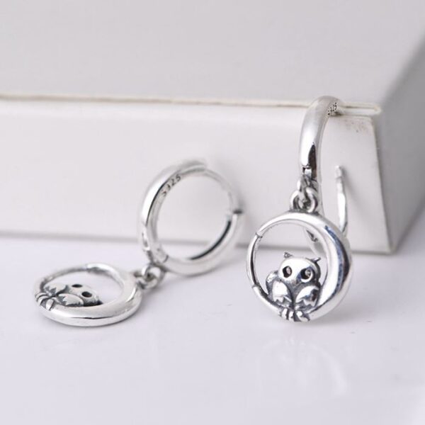 Silver Owl Earrings