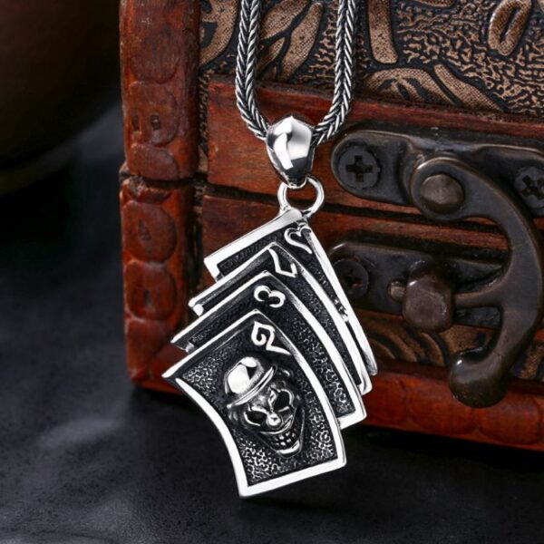 Skull Joker Card Pendant