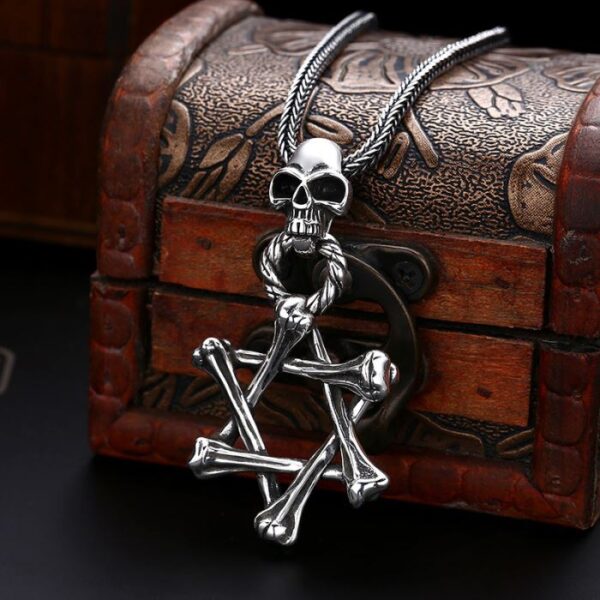 Bone Star of David Skull Pendant