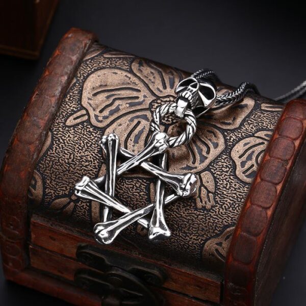 Bone Star of David Skull Pendant