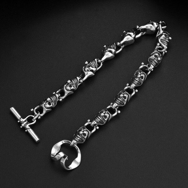 Silver Joker Skull Bracelet