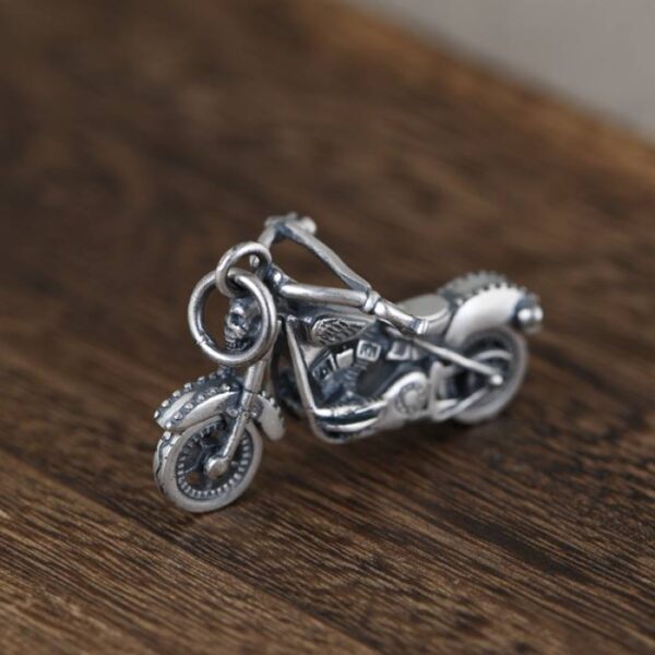 Skull Motorcycle Pendant Necklace