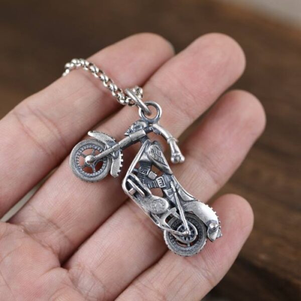 Skull Motorcycle Pendant Necklace