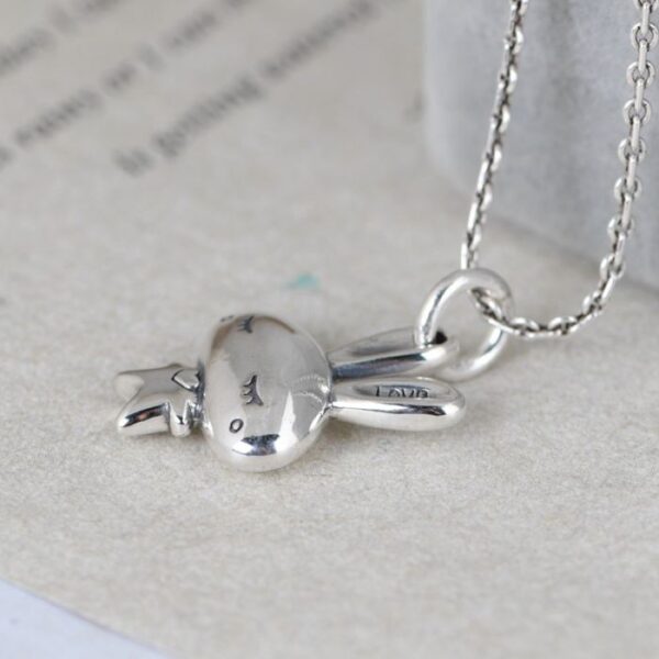 Silver Easter Bunny Love Necklace