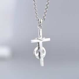 Peace Symbol Cross Necklace