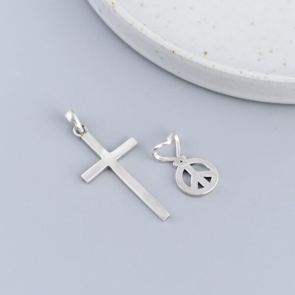 Peace Symbol Cross Necklace