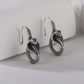 Silver Gothic Cobra Earrings