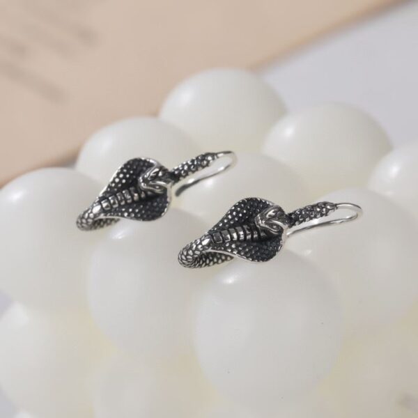 Silver Gothic Cobra Earrings