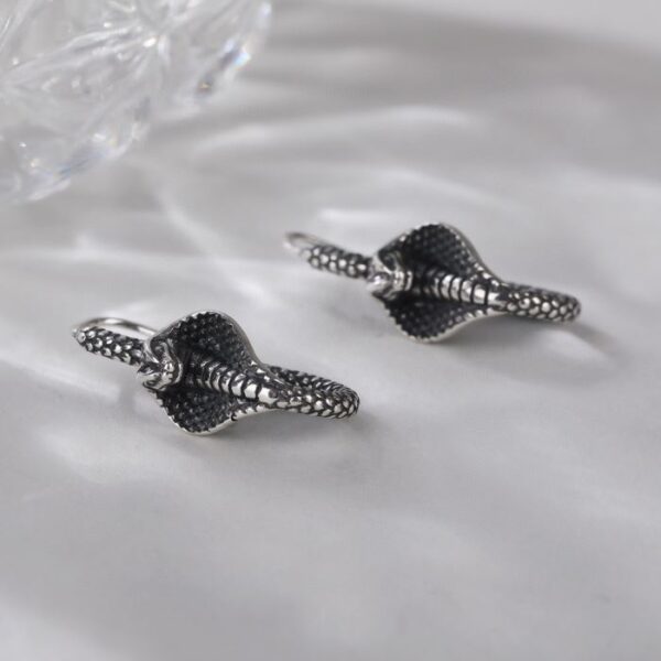 Silver Gothic Cobra Earrings