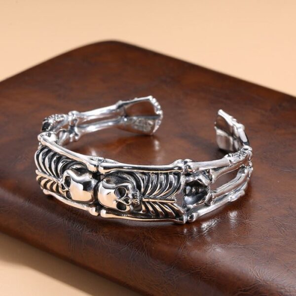 Silver Skeletons Cuff Bracelet