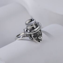 Silver Skull Joker Ring