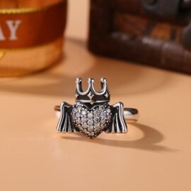 Wings Crown Heart Ring