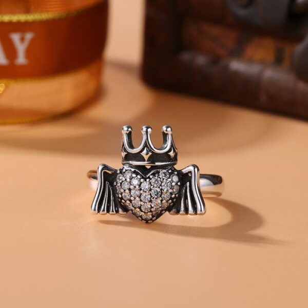 Wings Crown Heart Ring