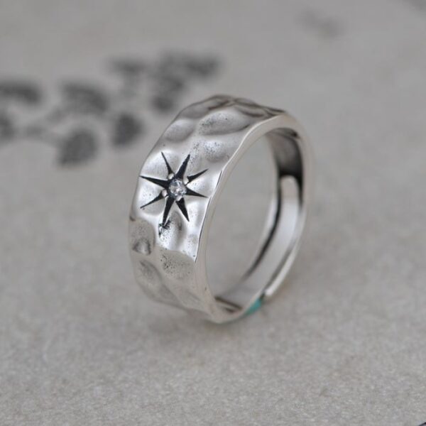 Hammered Starlight Diamond Ring