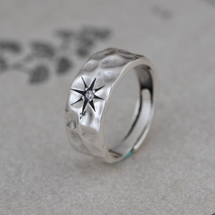 Hammered Starlight Diamond Ring - VVV Jewelry