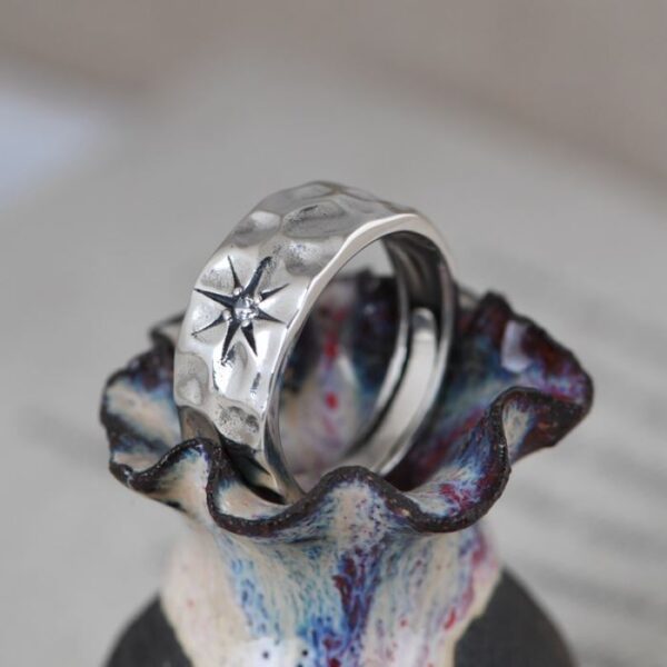 Hammered Starlight Diamond Ring