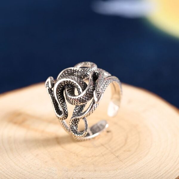 Sterling Silver Coiled Snake Ring VVV Jewelry