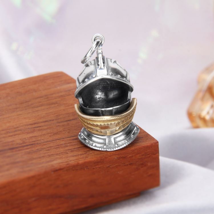 Medieval Knight Helmet Pendant VVV Jewelry