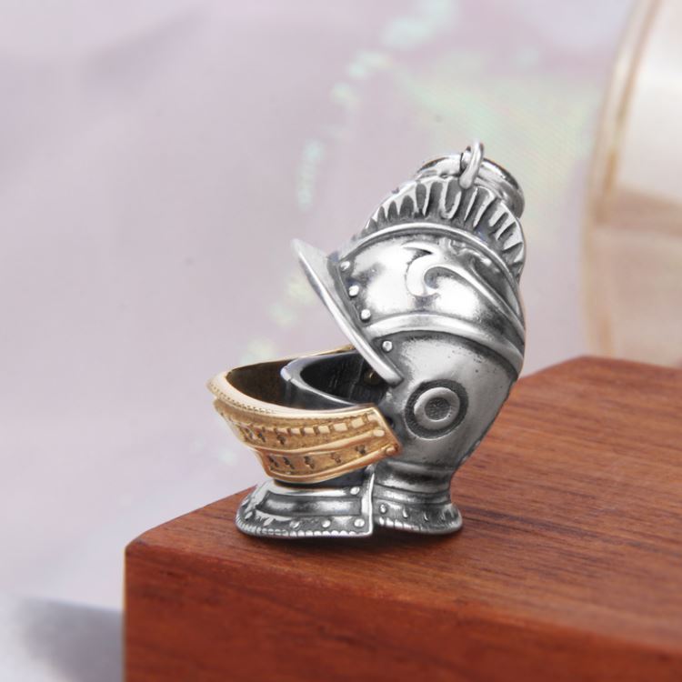 Medieval Knight Helmet Pendant VVV Jewelry