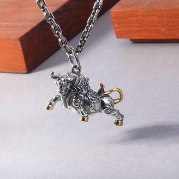 Silver Buffalo Pendant Necklace