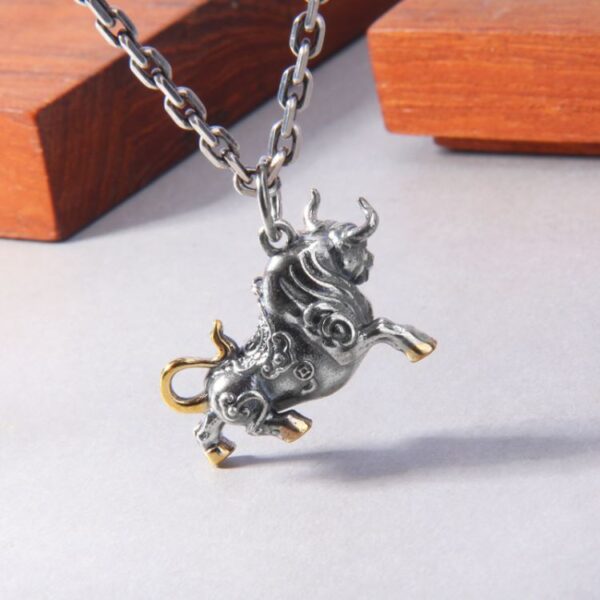 Silver Buffalo Pendant Necklace
