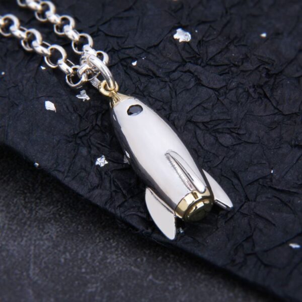 Silver Rocket Pendant Necklace