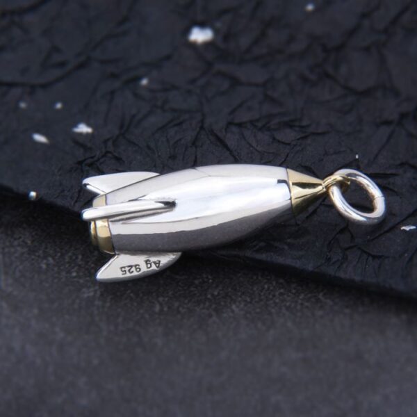 Silver Rocket Pendant Necklace